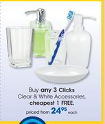 Clicks Clear & White Accessories-Each