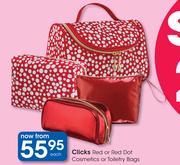 Clicks Red Or Red Dot Cosmetics Or Toiletry Bags-Each
