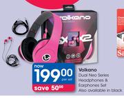 Volkano Dual Neo Series Headphones & Earphones Set-Per Set