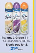 Glade 5 In 1 Air Fresheners-300ml Each