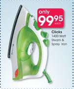 Clicks 1400 Watt Steam & Spray Iron-Each