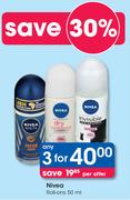 Nivea Roll-Ons-3 x 50ml
