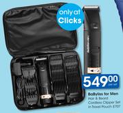 Babyliss For Men Hair And Beard Cordless Clipper Set In Travel Pouch E707-Per Set