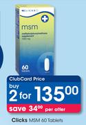 Clicks MSM 60 Tablets-For 2