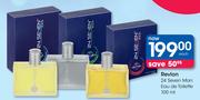 Revlon 24 Seven Man Eau De Toilette-100ml Each