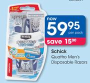 Schick Quattro Men's Disposable Razors-Per Pack