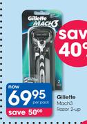 Gillette Mach 3 Razor 2 Up-Per Pack