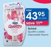 Schick Quattro Ladies Disposable Razors-Per Pack