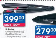 BaByliss Crystal Ceramic Digi iCurl Straightener-Each