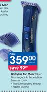 Babyliss For Men WTech Rechargeable Beard/Hair Trimmer T101A-Per Set 