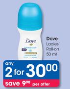 Dove Ladies Roll-On-2x50ml Per Offer