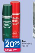 Brut Body Spray-120ml Each