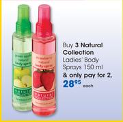 Natural Collection Ladies’ Body Spray-150ml Each