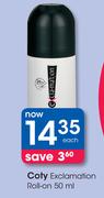Coty Exclamation Roll-On-50ml Each