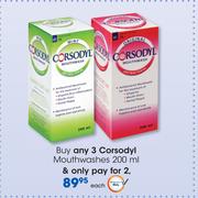 Corsodyl Mouthwashes-200ml Each