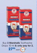 Marshalls Toothache Drops-10ml Each