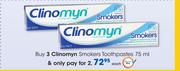 Clinomym Smokers Toothpastes-75ml Each