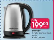 Safeway 1.7Ltr Stainless Steel Kettle-Each