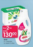 Ariel 21 Capsules Or Liquid-2 x 2Ltr