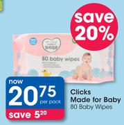 Clicks Made For Baby 80 Baby Wipes-Per Pack