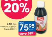 Vital Kids Immune Support Syrup-200ml Each