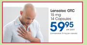 Lansoloc OTC 15mg-14 Capsules Per Pack