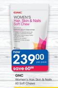 GNC Women’s Hair/Skin & Nails 60 Soft Chew-Per Pack