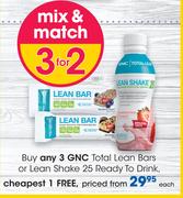 GNC Total Lean Bars Or Lean Shake 25 Ready To Drink-Each