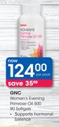 GNC Women’s Evening Primrose Oil 500 90 Softgels-Per Pack