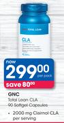 GNC Total Lean CLA 90 Softgel Capsules-Per Pack