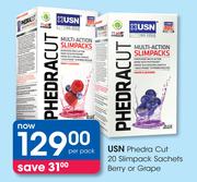 USN Phedra Cut 20 Slimpack Sachets Berry Or Grape-Per Pack