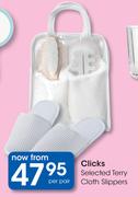 Clicks Selected Terry Cloth Slippers-Each