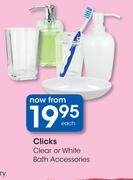 Clicks Clear Or White Bath Accessories-Each