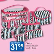 Clicks Lipstick Queen Toiletry Bags-Each