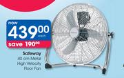 Safeway 40cm Metal High Velocity Floor Fan