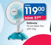 Safeway 15cm Desk Fan With Clip