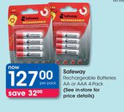 Safeway Rechargable Battries AA Or AAA 4-Pack-Per Pack