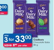 Cadbury Chocolate Slab-3 x 80g