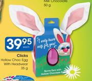 Hollow Choc Egg With Headwear-35g