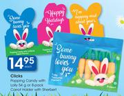 Clicks Popping Candy With Lolly 54g or 8 Pack Carrot Holder With Sherbert-Each