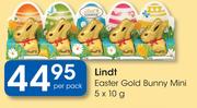 Lindt Easter Gold Bunny Mini-5x10g Per Pack