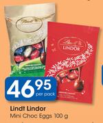 Lindt Lindor Mini Choc Eggs-100g Per Pack