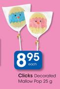 Clicks Decorated Mallow Pop-25g Each