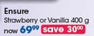 Ensure Strawberry Or Vanilla-400g Each