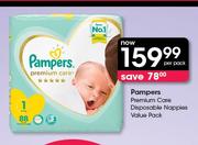 Pampers Premium Care Disposable Nappies Value Pack-Per Pack