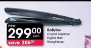 BaByliss Crystal Ceramic Digital Hair Straightener-Each