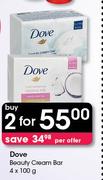 Dove Beauty Cream Bar-2 x 4 x 100g