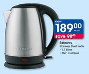 Safeway 1.7Ltr 360° Cordless Stainless Steel Kettle-Each