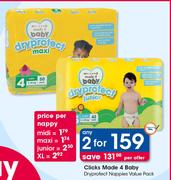 Clicks Made 4 Baby Dry protect Nappies Value Pack-For Any 2