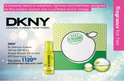DKNY Be Delicious 3 Piece Gift Set Of EDP 50ml, Shower Mousse 150ml And EDP Travel Spray 7ml